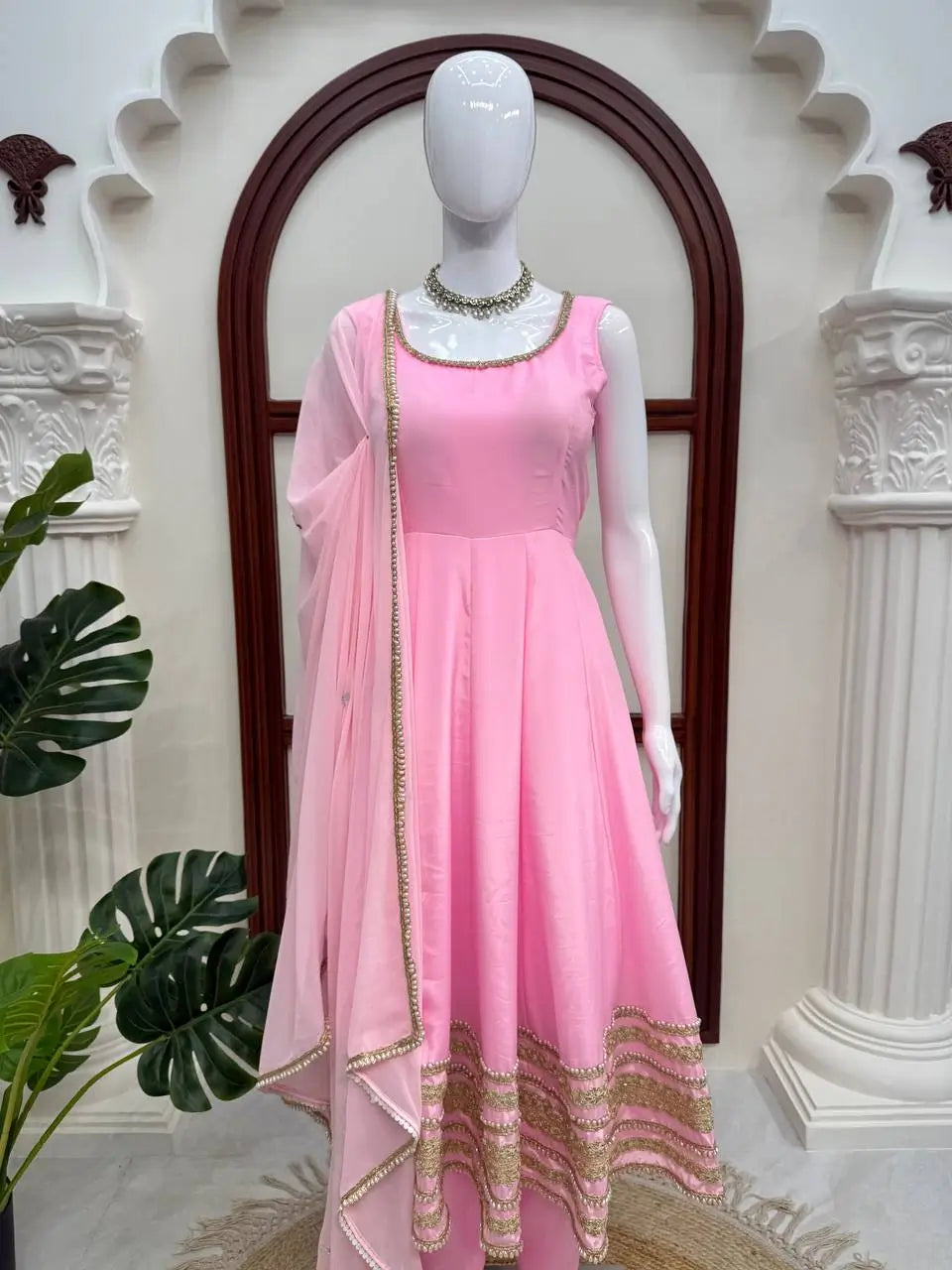 Blush Pearl Mirror Anarkali