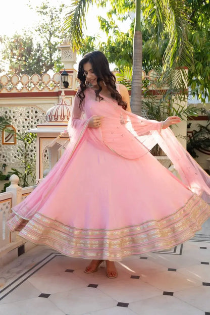 Blush Pearl Mirror Anarkali