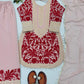 Blush Pink Chain Stitch Kurta Palazzo Set