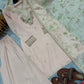 Blush Pink Embroidered Crepe Suit with Plazzo & Floral Digital Print Chinon Silk Dupatta
