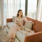 Blush Pink Embroidered Crepe Suit with Plazzo & Floral Digital Print Chinon Silk Dupatta