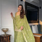 Blush Pink Faux Georgette Embroidered Sharara Set with Dupatta