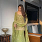 Blush Pink Faux Georgette Embroidered Sharara Set with Dupatta