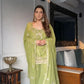 Blush Pink Faux Georgette Embroidered Sharara Set with Dupatta