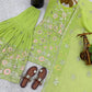Blush Pink Faux Georgette Embroidered Sharara Set with Dupatta