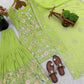 Blush Pink Faux Georgette Embroidered Sharara Set with Dupatta