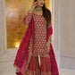 Blush Pink Faux Georgette Embroidered Sharara Set with Dupatta