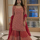 Blush Pink Faux Georgette Embroidered Sharara Set with Dupatta