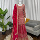 Blush Pink Faux Georgette Embroidered Sharara Set with Dupatta