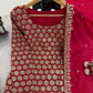 Blush Pink Faux Georgette Embroidered Sharara Set with Dupatta