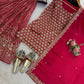 Blush Pink Faux Georgette Embroidered Sharara Set with Dupatta