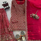 Blush Pink Faux Georgette Embroidered Sharara Set with Dupatta