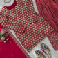 Blush Pink Faux Georgette Embroidered Sharara Set with Dupatta