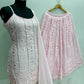 Blush Pink Faux Georgette Embroidered Sharara Set with Dupatta