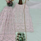 Blush Pink Faux Georgette Embroidered Sharara Set with Dupatta