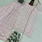 Blush Pink Faux Georgette Embroidered Sharara Set with Dupatta