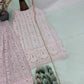 Blush Pink Faux Georgette Embroidered Sharara Set with Dupatta