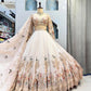 Blush Pink Floral Embroidered Faux Georgette Lehenga Set with 4 Meter Flare