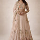 Blush Pink Floral Embroidered Faux Georgette Lehenga Set with 4 Meter Flare