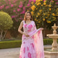 Blush Pink Floral Frill Ready-to-Wear Saree