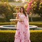 Blush Pink Floral Frill Ready-to-Wear Saree