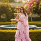 Blush Pink Floral Frill Ready-to-Wear Saree