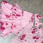 Blush Pink Floral Frill Ready-to-Wear Saree