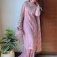 Blush Pink Heavy Faux Georgette Palazzo Set with Sequins & Rivet Moti Work