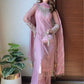 Blush Pink Heavy Faux Georgette Palazzo Set with Sequins & Rivet Moti Work