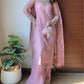 Blush Pink Heavy Faux Georgette Palazzo Set with Sequins & Rivet Moti Work