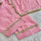 Blush Pink Satin Silk Kurta Salwar Set for Festive and Wedding Wear