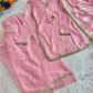 Blush Pink Satin Silk Kurta Salwar Set for Festive and Wedding Wear