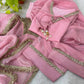 Blush Pink Satin Silk Kurta Salwar Set for Festive and Wedding Wear