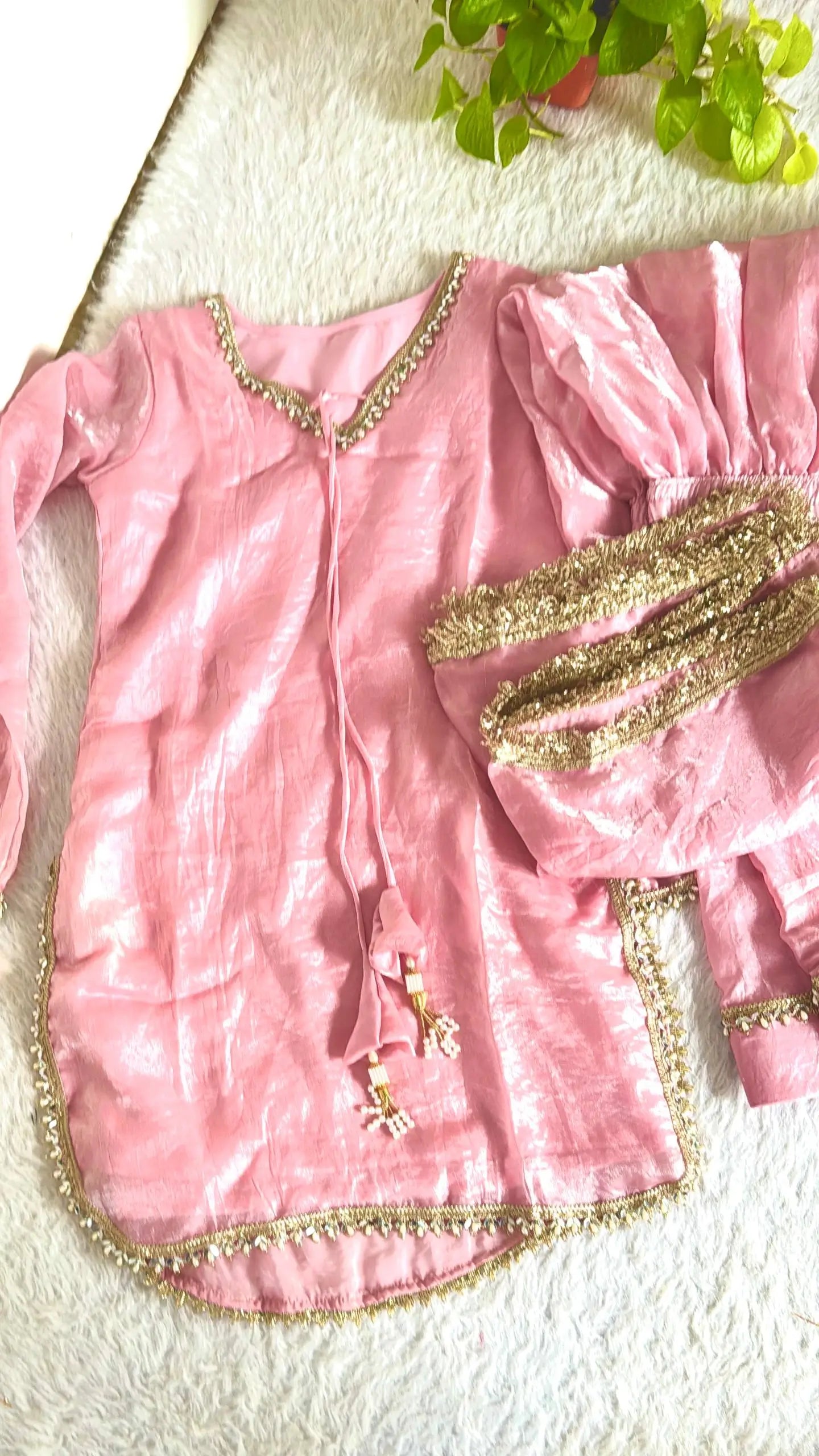 Blush Pink Satin Silk Kurta Salwar Set for Festive and Wedding Wear