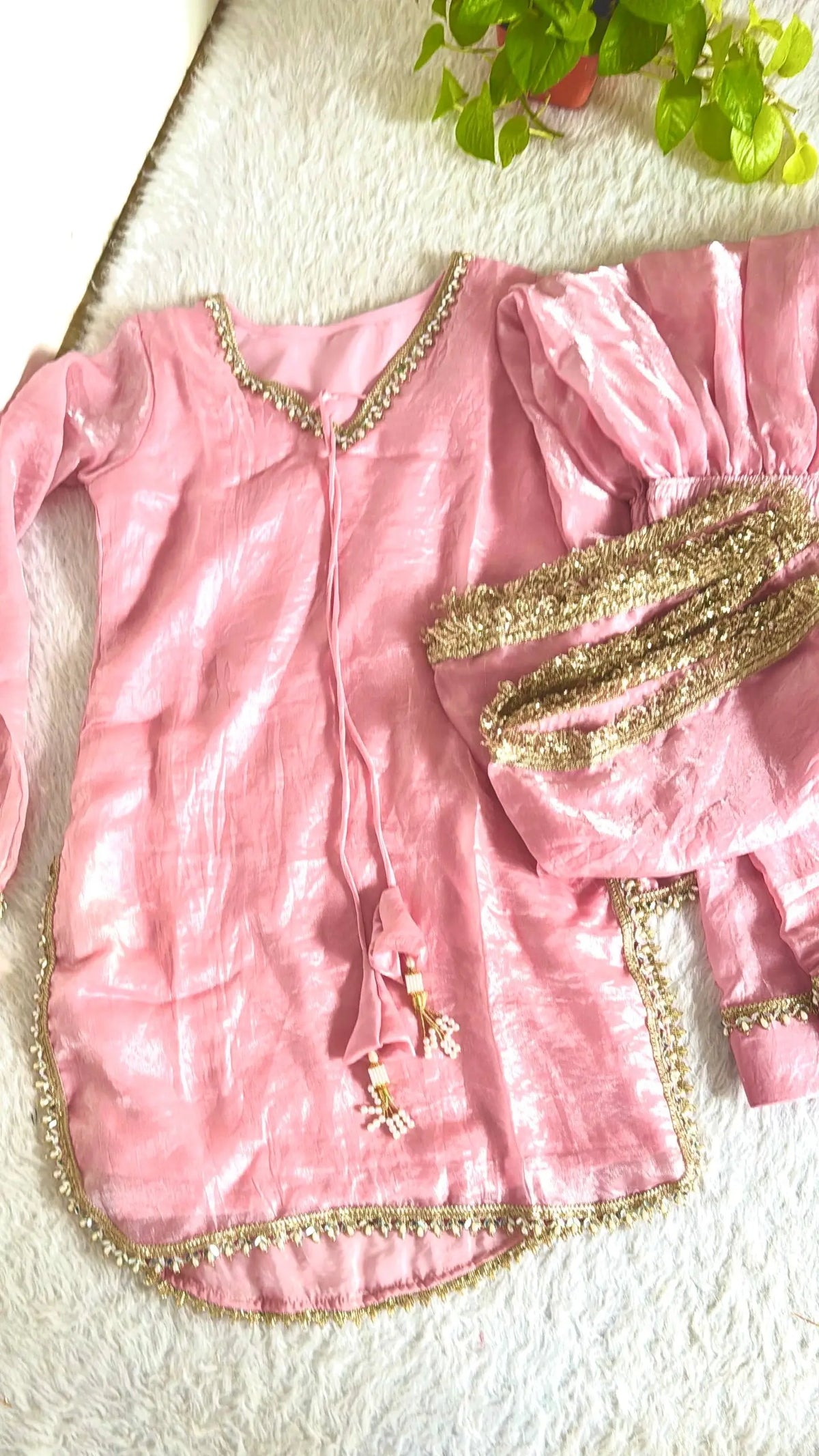 Blush Pink Satin Silk Kurta Salwar Set for Festive and Wedding Wear
