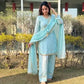 Blush Pink Satin Silk Kurta Salwar Set for Festive and Wedding Wear