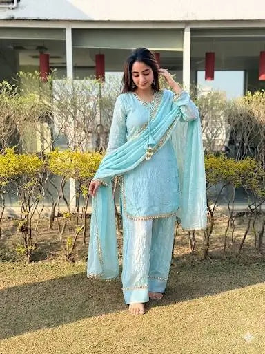 Blush Pink Satin Silk Kurta Salwar Set for Festive and Wedding Wear