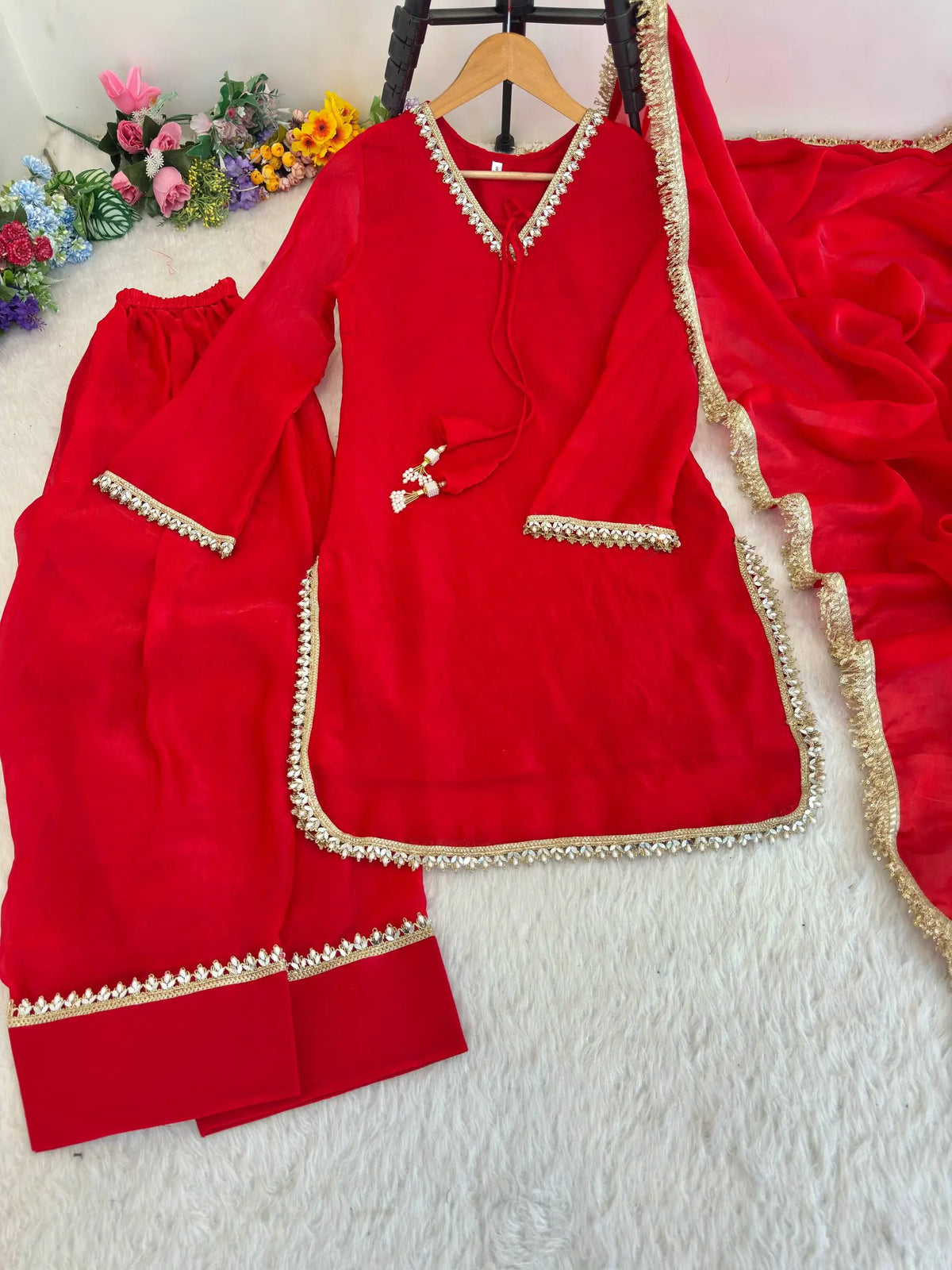 Blush Pink Satin Silk Kurta Salwar Set for Festive and Wedding Wear
