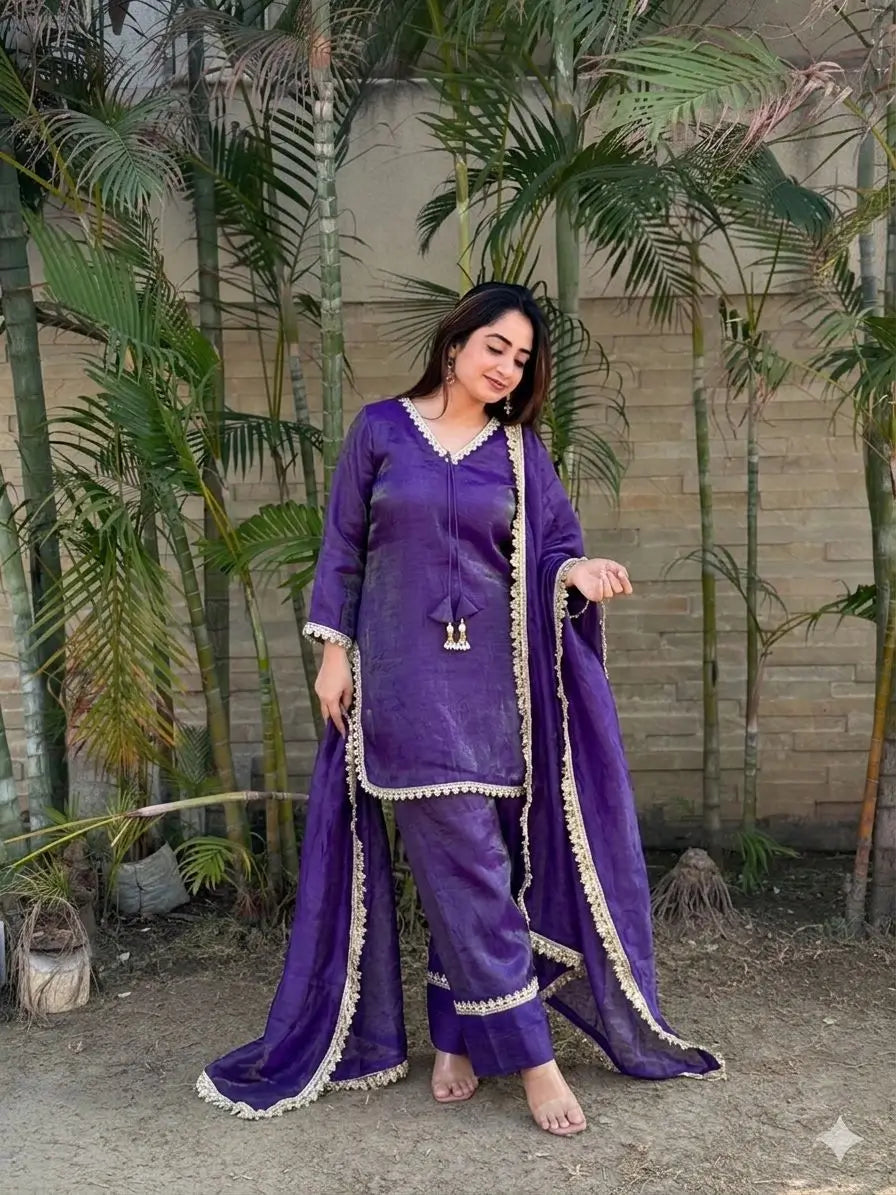 Blush Pink Satin Silk Kurta Salwar Set for Festive and Wedding Wear