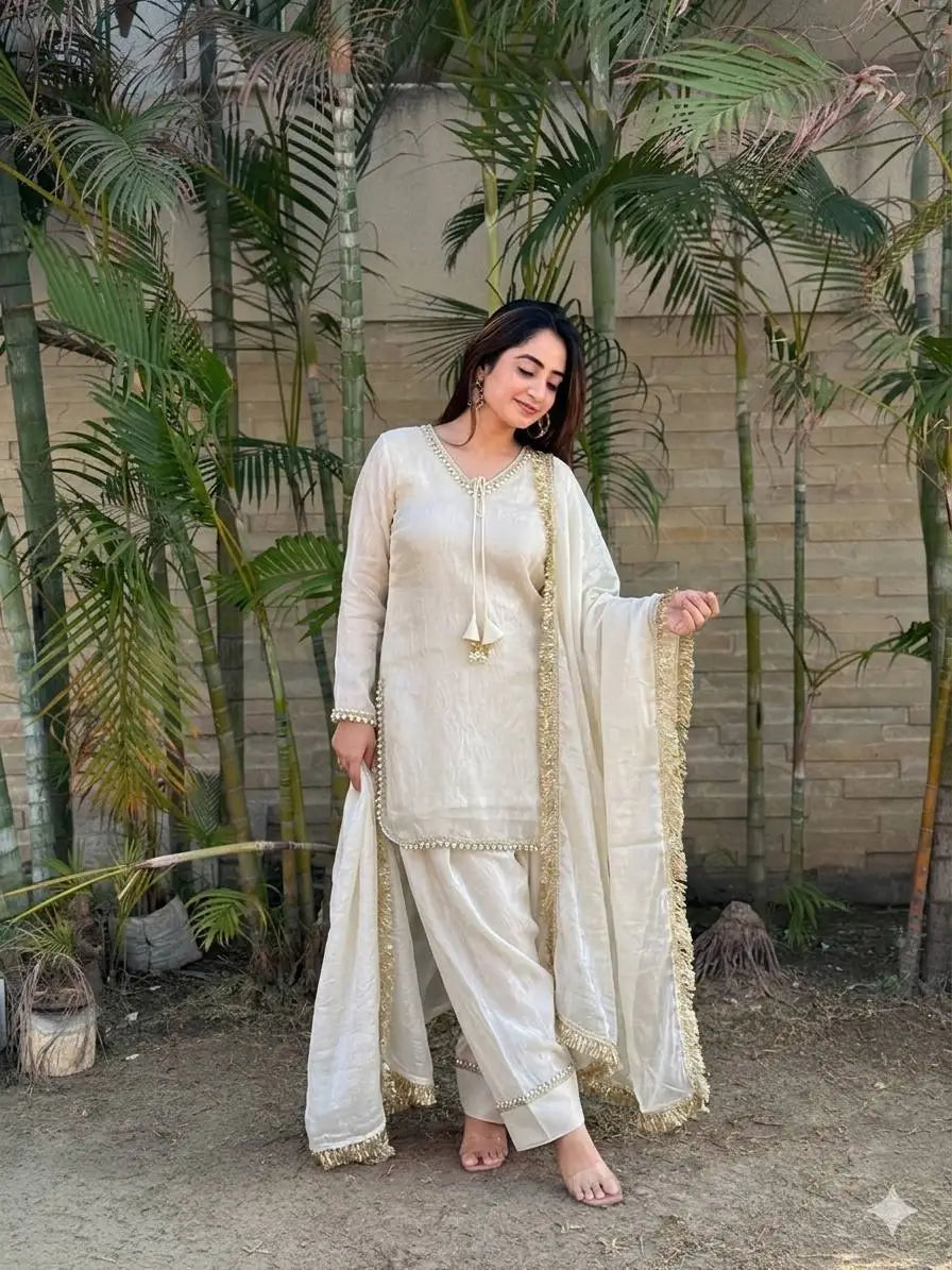 Blush Pink Satin Silk Kurta Salwar Set for Festive and Wedding Wear
