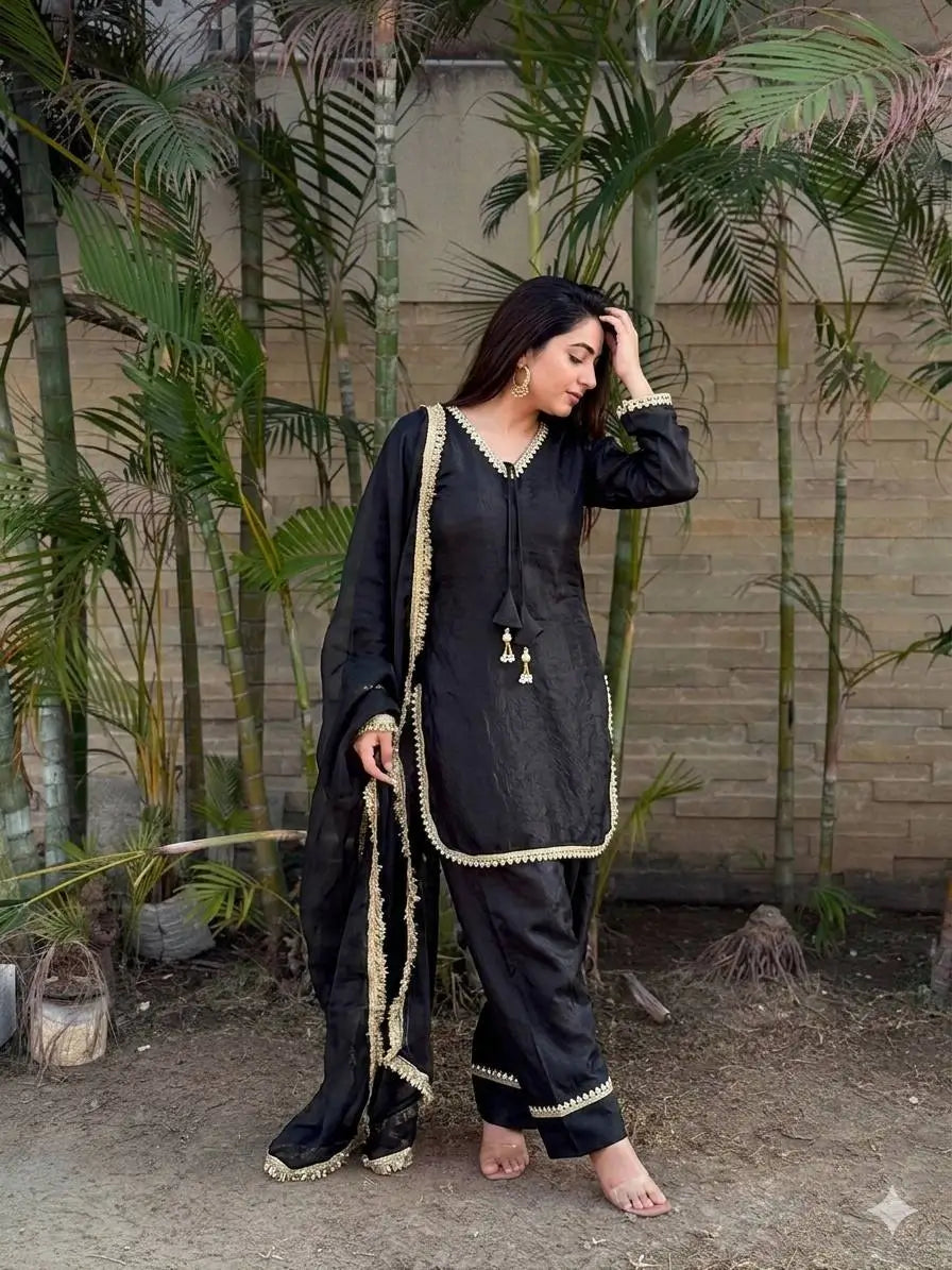 Blush Pink Satin Silk Kurta Salwar Set for Festive and Wedding Wear