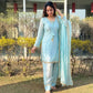 Blush Pink Satin Silk Kurta Salwar Set for Festive and Wedding Wear