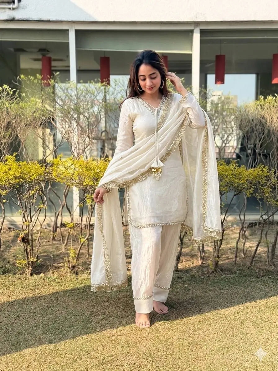 Blush Pink Satin Silk Kurta Salwar Set for Festive and Wedding Wear