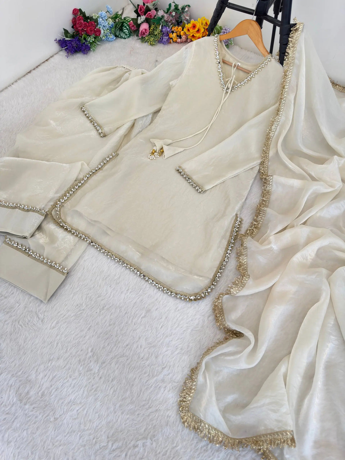 Blush Pink Satin Silk Kurta Salwar Set for Festive and Wedding Wear