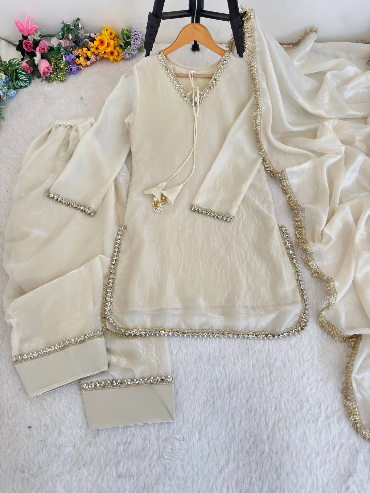 Blush Pink Satin Silk Kurta Salwar Set for Festive and Wedding Wear