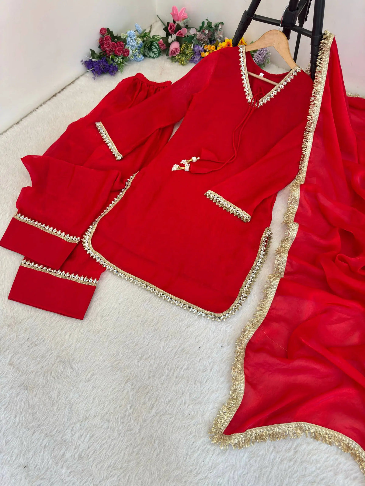 Blush Pink Satin Silk Kurta Salwar Set for Festive and Wedding Wear