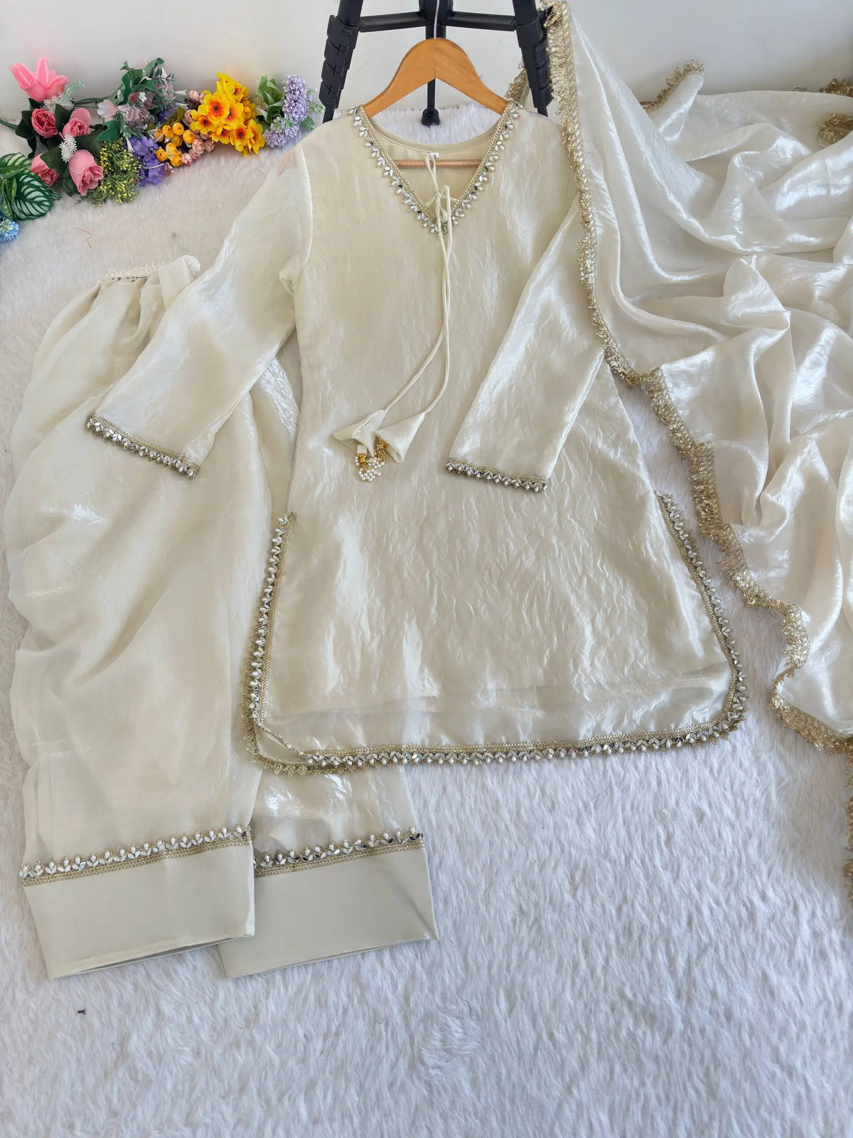 Blush Pink Satin Silk Kurta Salwar Set for Festive and Wedding Wear
