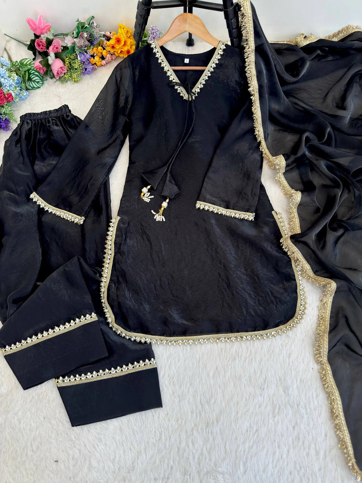 Blush Pink Satin Silk Kurta Salwar Set for Festive and Wedding Wear