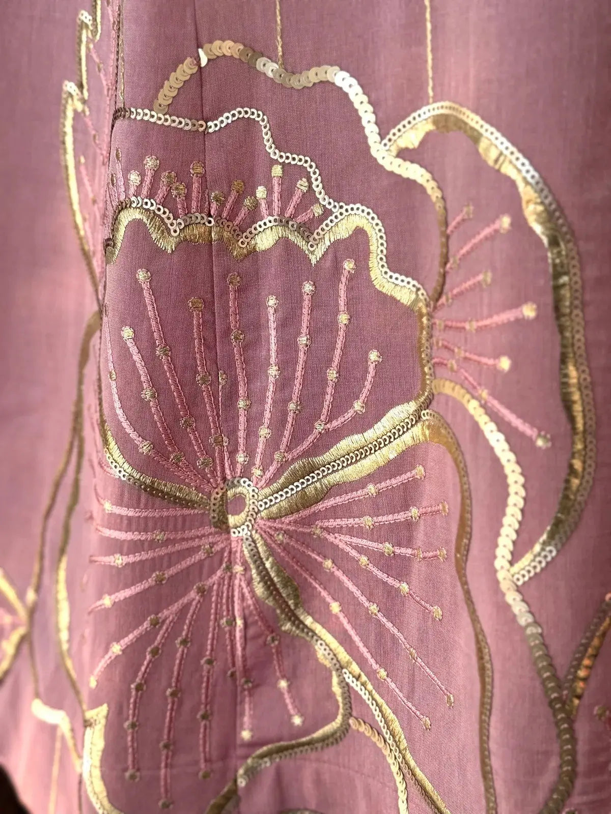 Blush Pink Zari Floral Embroidery Lehenga