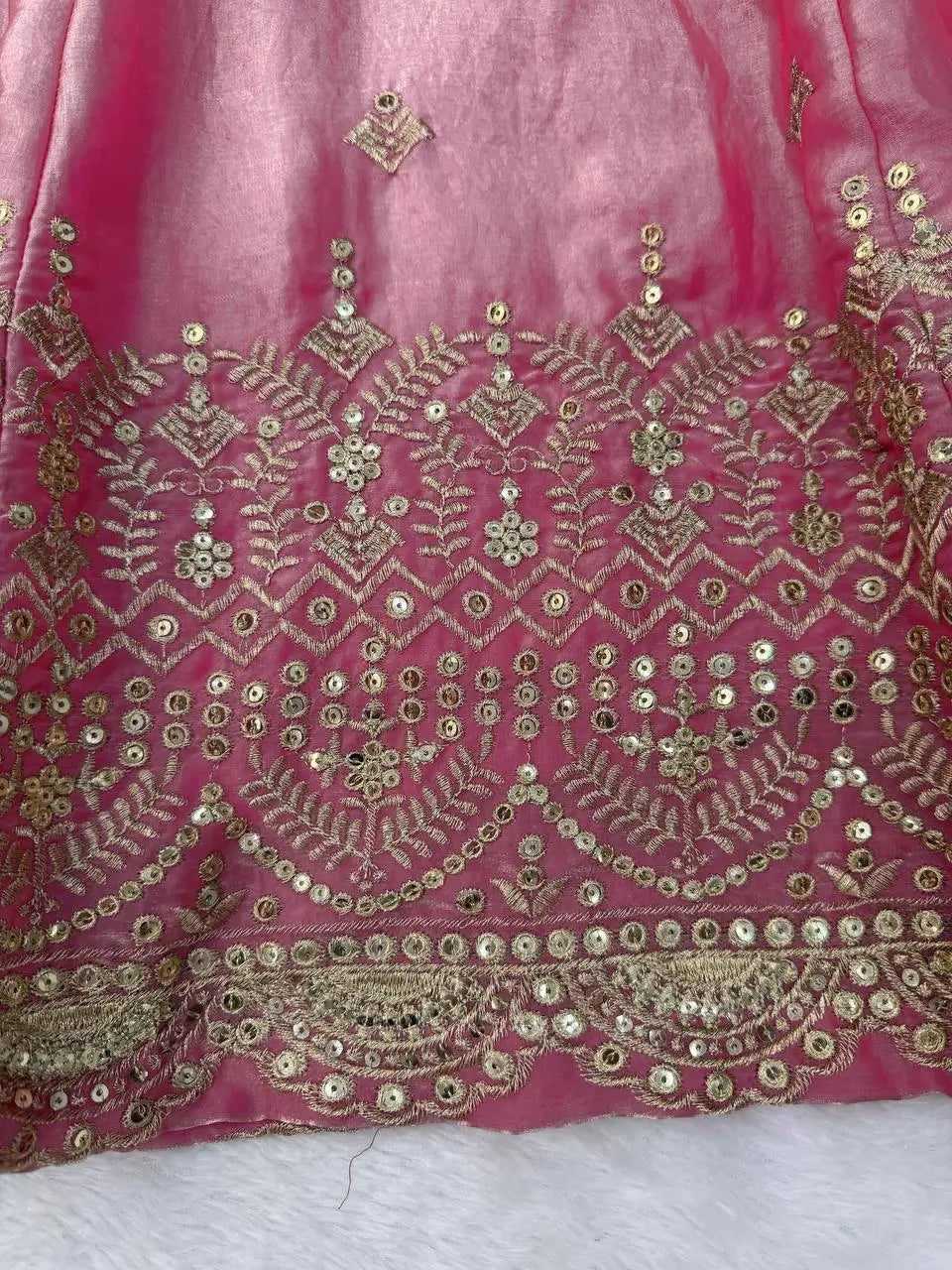Blush Sequin Anarkali Gown Set